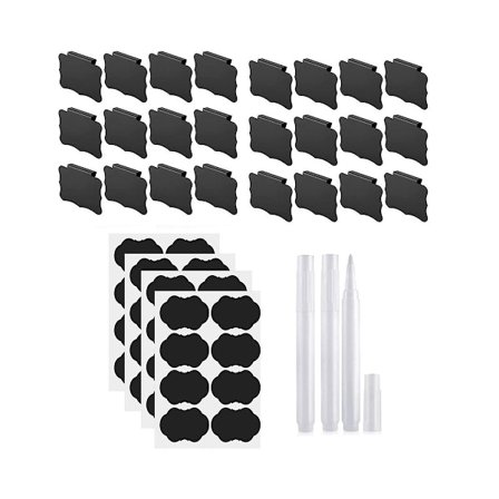 24 st Etiketter för Förvaringslådor, För Förvaringslådor Pantry Etiketter Clip Etiketthållare Avtagbar Med 3 Krita