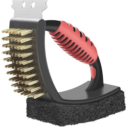 Rengøringsbørste Grillbørste Messing Grill Rengøringsbørste Bbq Rengøringsbørste Til Udendørs Bbq Multifunktionel Med Messingbørste Skrubbepude Og 