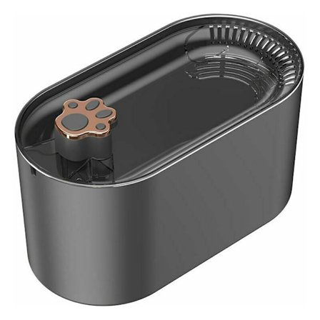 Luxurious Animal Paradise, Automatic Pet Fountain with Micro-Curved Water Flow, 3L Stainless Steel Water Fountain for Multiple Pets (Black)