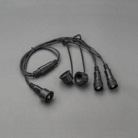 Konstsmide 4802-007 Grenkobling 1-2, 31V Svart kabel, Stikkontakter & kabler