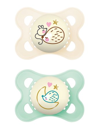 Mam Original Night 0-6M Silic Neutral 2P Baby & Maternity Pacifiers & Accessories Pacifiers Multi/patterned MAM