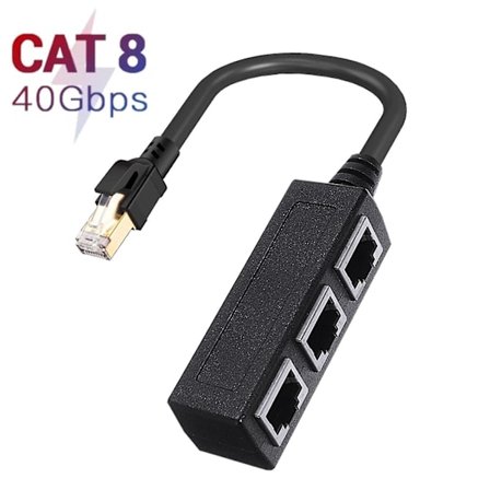 RJ45 Ethernet-kontaktdelare 1 till 3 uttag Internetkabel 5 6 7 Adapter