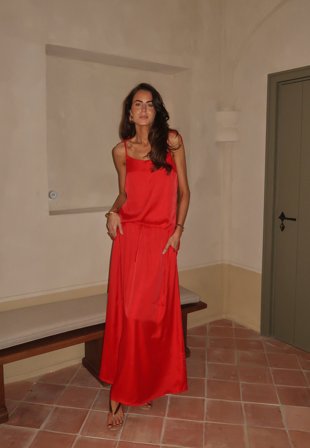 BUBBLEROOM - CC Viscose Maxi Satin Skirt - L