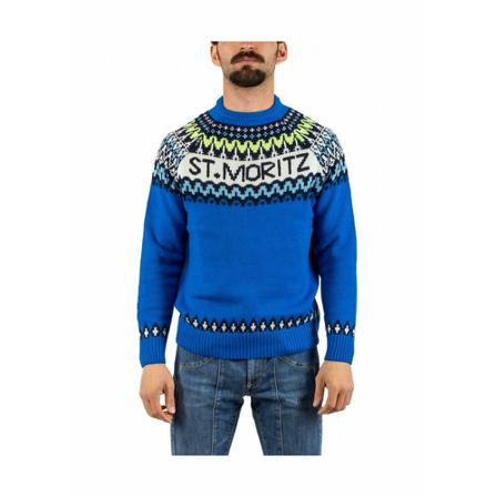 Saint Barth, Round-neck Knitwear Blauw, Heren, Maat:L