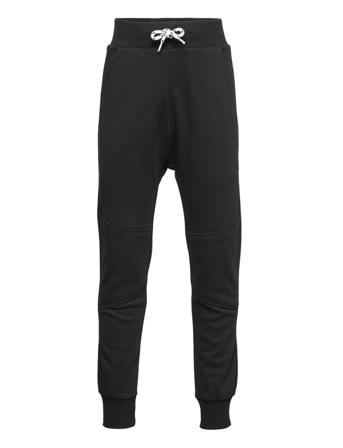 Trousers Reg Dropped Cotton Cu Collegehousut Olohousut Musta Lindex