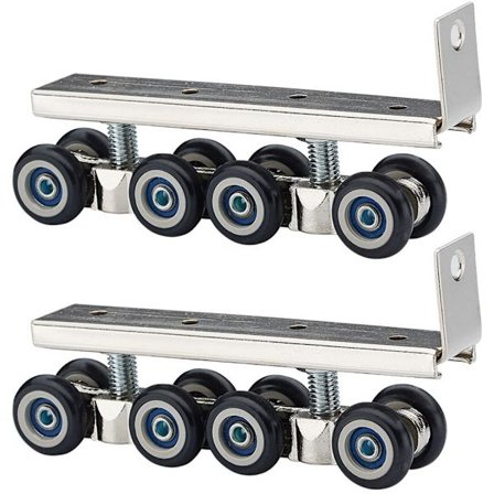 1 par/sæt 4/5in træ skydedør hængende hjul skydedørsskinne remskive hardware hængende dør 8 runder