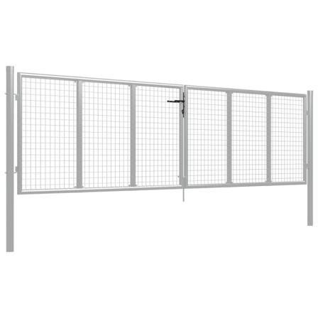 Vidaxl Trädgårdsgrind Galvaniserat Stål 415x175 Cm Silver Silver