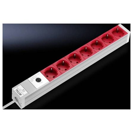 Uttagslist 7 fack, med honuttag Rittal 7240.260 aluminium 1 st.