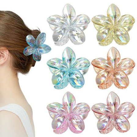 Hårklämmor med blommor 6-pack – halkfria blomklämmor för håret, dekorativa håraccessoarer, flerfärgad, högkvalitativa hårnålar