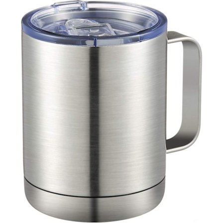 35 cl Kaffekrus med Håndtag, Rustfrit Stål Isoleret Rejsekrus med Skydelåg, Dobbeltvægget Vakuum Campingkop til Varme & Kolde Drikke Te (Sliv