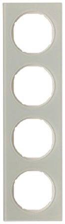 Hager 10142209 Dekkramme 4 rom, R.3 Glass/polarhvit, Strømbrytere & vegguttak