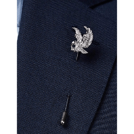 John Henric Lapel Pin Eagle Kostymtillbehör Herr Silver ONESIZE