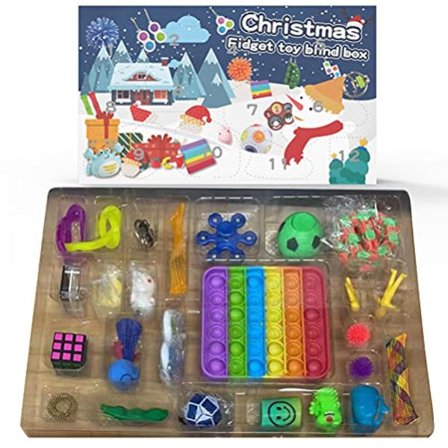 Adventskalender 2023, Fidget Toys Sæt 25 stk. Sensorisk Fidget Toys Pakke Jule Nedtællingskalender 1