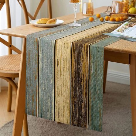 Grøn Bordløber Linned Forårs Bordløber Brun 33 X 183cm Kommode Tørklæder Retro Lade Træ Brun Teal Grøn Bordløber Beige