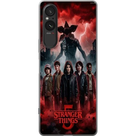 Yhteensopiva Puhelinkuori Sony Sony Xperia 5 V Pimeä Stranger Things -inspiroima fantasiakuvaus salamalla, dramaattisella taivaalla ja intensiivisell