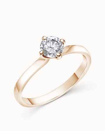 Bague solitaire Amanda en or rose 18 carats - Bagues de fiançailles et diamants Alliances de Vanbrun