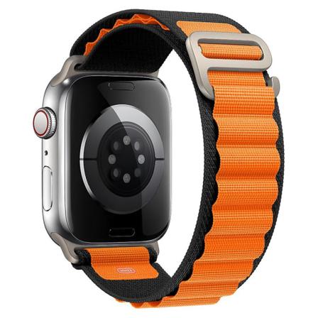 Alpine Loop Rannekoru Apple Watch Ranneke 49mm 44mm 40mm 45mm 41mm 42mm 38mm 38 40 44 45mm Rannekoru Iwatch Ultra Series 7 6 3 Se 8 black-orange 42 44