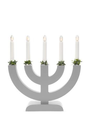 Candlestick Wood 5 Bulbs Home Lighting Christmas Decoration Christmas Lighting Electric Advent Candlesticks Grå Konstsmide*Betinget Tilbud