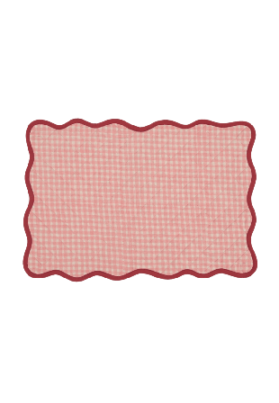 Pick A Poppy Scallop Quiltad Bordstablett - 33x48 Cm Serveringstillbehör Rosa 34x48