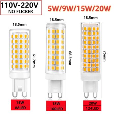 G9 led 9W 12W 15W 20W 25W AC110V 220V led-lamppu SMD 2835 LED g9 kylmä /lämmin/luonnonvalo Vaihda 30/40W halogeenilampun valo