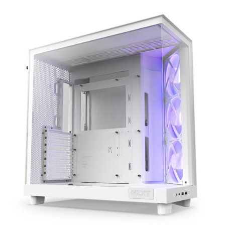 NZXT H6 Flow RGB - hvitt Compact Dual-Chamber Mid-Tower Airflow Case with RGB Fans