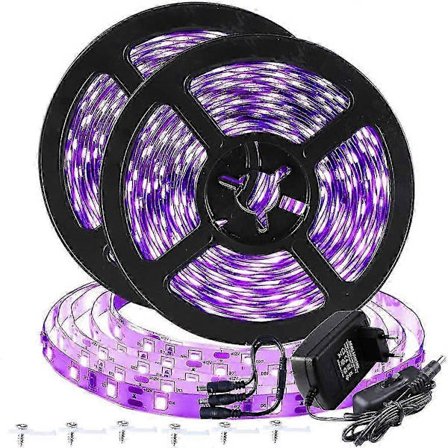 12M UV Sortlys LED Strip 720LED'er Lysbånd Black Light Lysliste til Fest, Bar, Neonfarver, Club, Diskotek, Dekoration