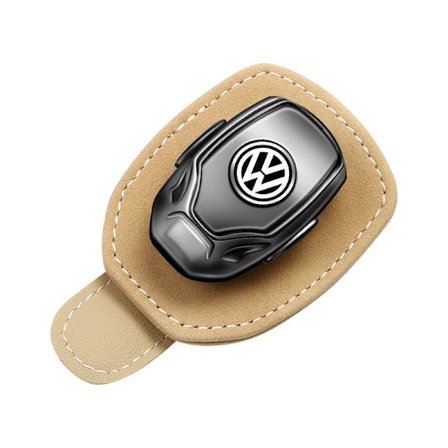 Lämplig för VW Bil Solglasögonhållare, Läder Glasögonhållare för Bil Solskydd
