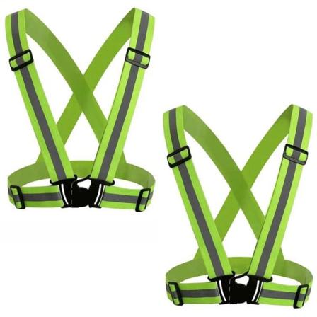 2-pack Reflexväst - Säkerhetsväst -reflexsel Hög Synlighet Limegrön