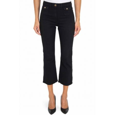 Elisabetta Franchi, Cropped Jeans Zwart, Dames, Maat:W28