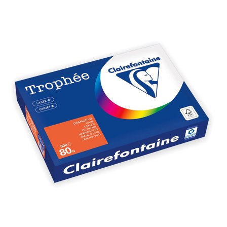 CLAIREFONTAINE Trophée A4 80 g färgat papper orange 500/fp - Lyreco - Kontorspapper - Specialpapper - Färgat - A4