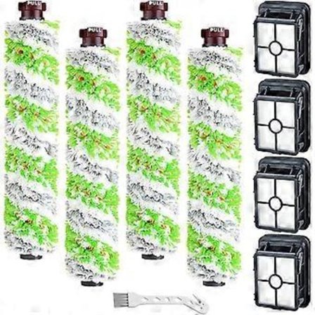 Nirvana 1866 Multi-Surface Djurborstrullar och Filtertillbehör - Kompatibla med Bissell CrossWave Dammsugare, 4 x 2460 Multi-Surface Djurborstrullar +