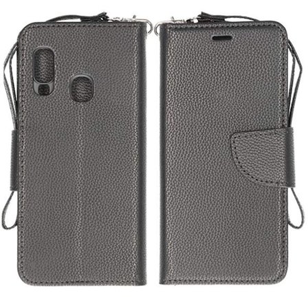 Samsung Galaxy A40 Plånboksfodral med Stativ - Svart