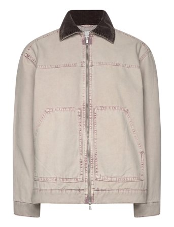 Monki Padded Cotton Canvas Jacket - Beige - XS