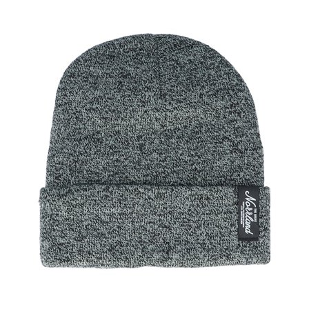 SQRTN - Noir cuff Bonnet - TGN Patch Beanie Heather Black Cuff @ Hatstore