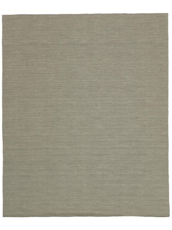 Plain (Single Colored) Handloom Flat Rug - Light Grey/Beige 200X250 Wool, In Classic Style