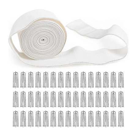 Gardinveckband, 10 meter/11 yards veckband för gardiner med 30 st 4-klo gardinveck