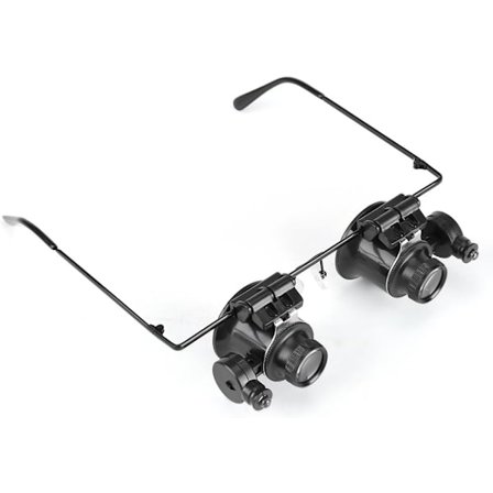 Silmäsuurentaja, silmälasilupi LED-valolla ammattimainen silmäkorjauslasit kellolle 20 x Luupi Jalokivikaupan työkalulinssin luupi