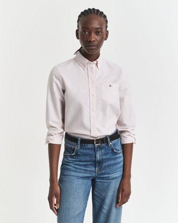 GANT Damen Regular Fit Classic Oxford-Bluse mit Streifen (38) Rot