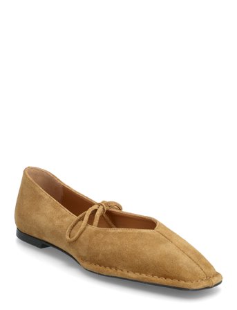 ALOHAS Sway Suede Tan Leather Ballet Flats - Brown - 40