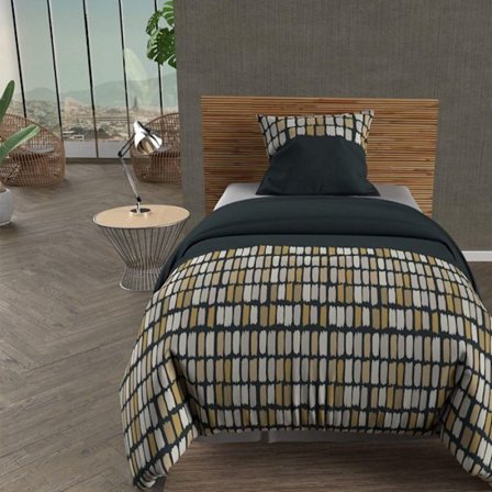 FABIO grått 57-tråds påslakanset i bomull 140x200 cm, av Soleil d'Ocre