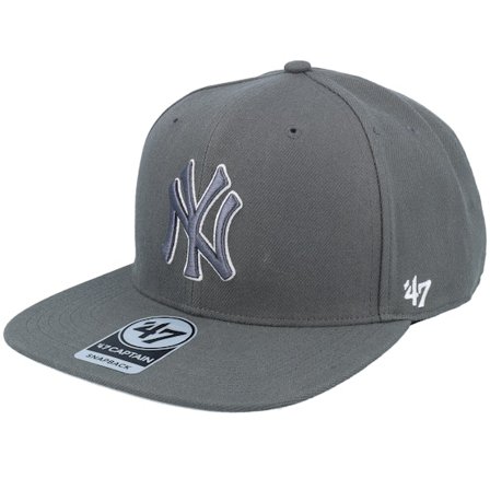47 Brand - New York Yankees No Shot Tain Charcoal Snapback Snapback Grey Cap - MLB @ Hatstore