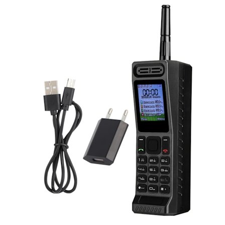 W2 4 Kort 4 Standby Dual SIM Bluetooth FM Radio Power Bank Mobiltelefon 100-240V EU Svart