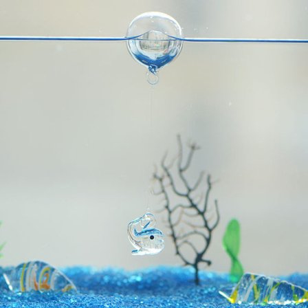 Flytande valar i akvarium, självlysande valtillbehör, akvarium mikro vattenlandskapsdekoration, ljusblå