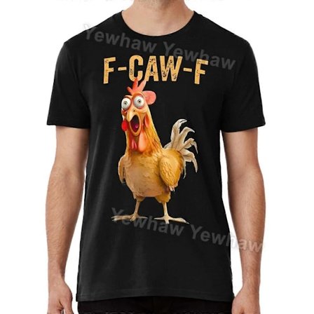 Rolig Kyckling Humor F-Caw-F T-shirt Svart L,SD