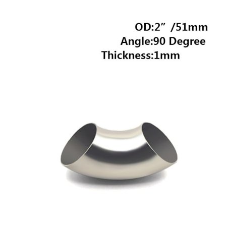 90 graders avgasböj 201 - Lämplig för bilmodifierat avgasrör Trappa handledare-2 tum/51MM (En bit)