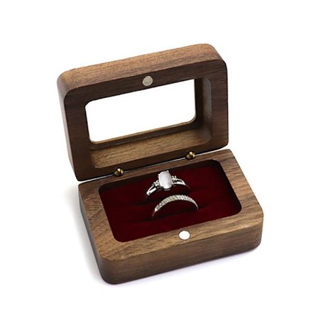 Smyckeskrin i trä Smyckeskrin Förvaringslåda Örhängen Ring Förvaring Black