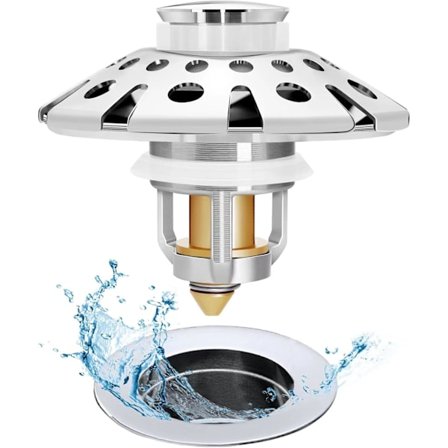 Baderomsvaskpropp, Vask Hårfanger, Baderomsvask Avløpssil Pop Up Avløpsdeksel Plugg, Universell for 1,1 til 1,65in Vask Avløpshull
