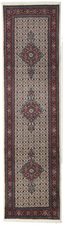 Moud Rug 79X293 Runner Dark Red/Grey Wool, Persia
