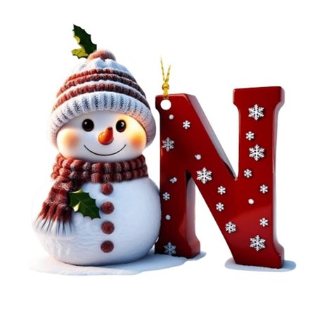 Snømann Juledekorasjon 26 Bokstaver A til Å Julepynt 2D Flat Festlig Snømannanheng for Juletre Bil Hagedekor