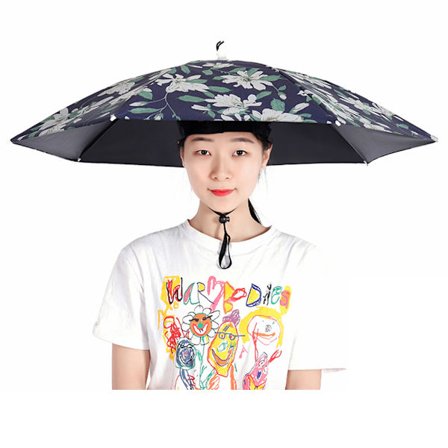 2-lagers paraplyhatt, bärbar andningsbar paraplyhatt, hopfällbart regnskydd